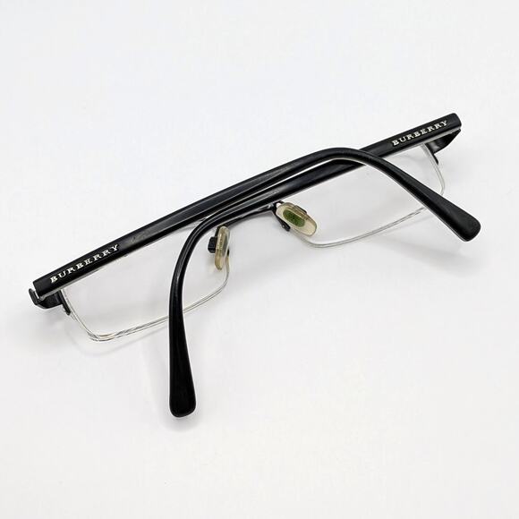 Burberry Black Metal Half-Rim Slim Eyeglasses Side Logo - FRAMES ONLY - Picture 6 of 9